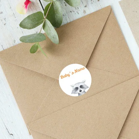 Animal Designed Customized Printed Envelope Seal Sticker