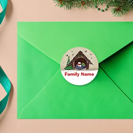 Snowman Designed Customized Printed Envelope Seal Sticker