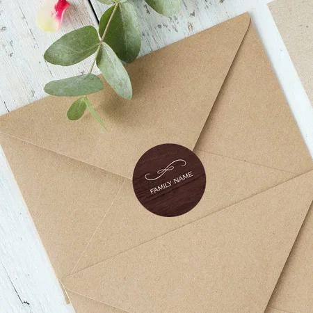 Brown Customized Printed Envelope Seal Sticker