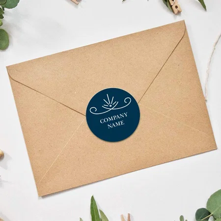 Blue Customized Printed Envelope Seal Sticker