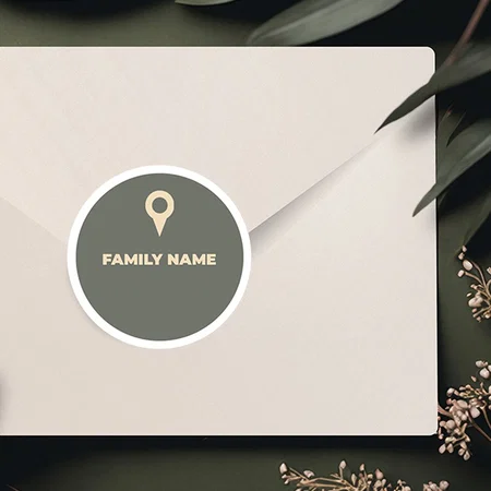 Grey Customized Printed Envelope Seal Sticker