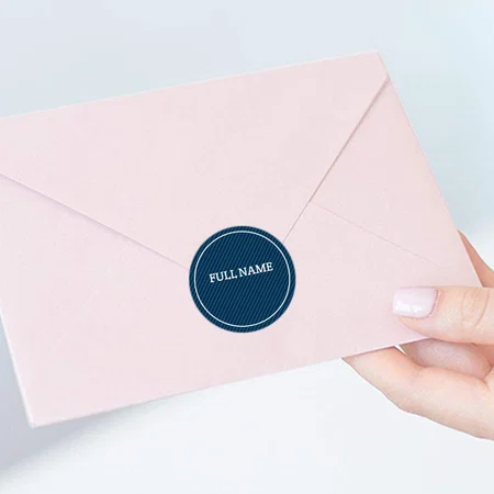 Blue Customized Printed Envelope Seal Sticker