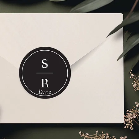 Initials Customized Printed Envelope Seal Sticker