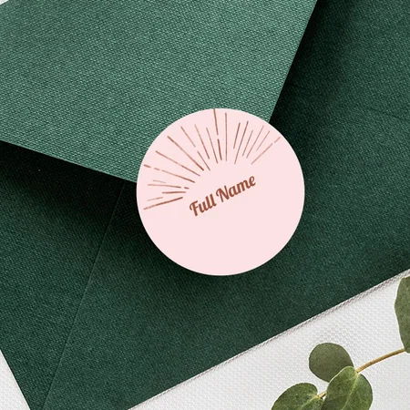 Pink Customized Printed Envelope Seal Sticker