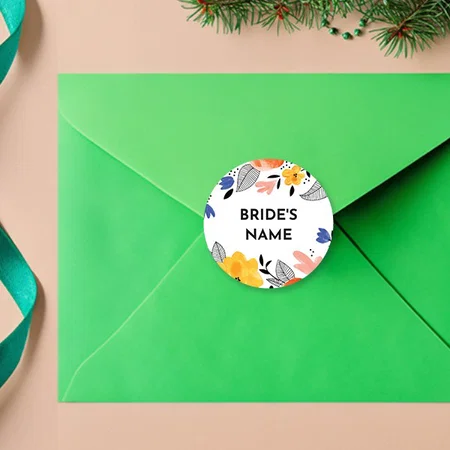 Floral Pattern Customized Printed Envelope Seal Sticker
