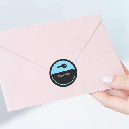 Key Designed Customized Printed Envelope Seal Sticker