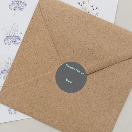 Grey Customized Printed Envelope Seal Sticker