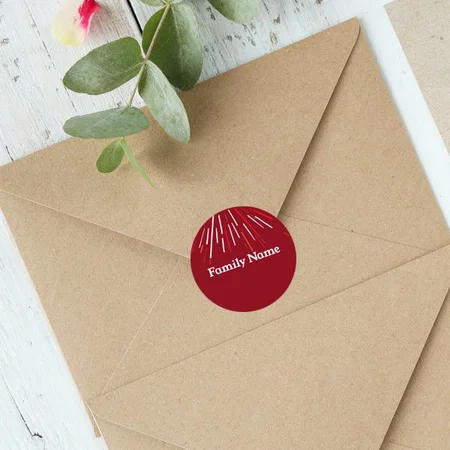 Red Customized Printed Envelope Seal Sticker