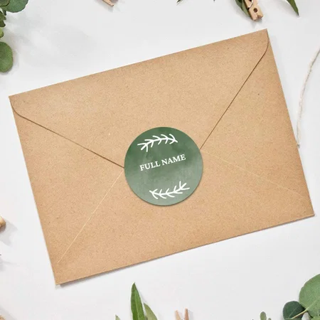 Green Customized Printed Envelope Seal Sticker