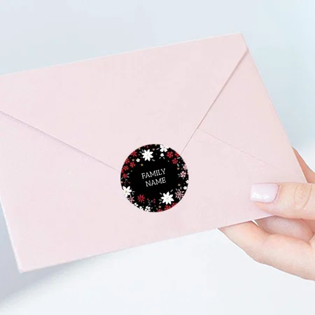 Black Customized Printed Envelope Seal Sticker