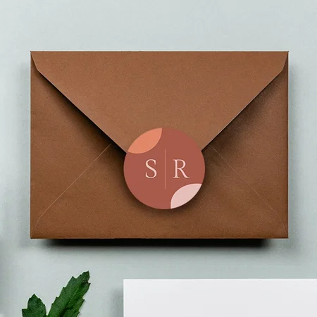Initials Customized Printed Envelope Seal Sticker