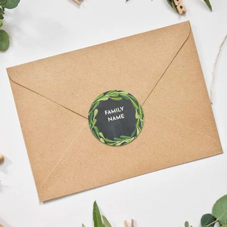 Leaf Design Customized Printed Envelope Seal Sticker