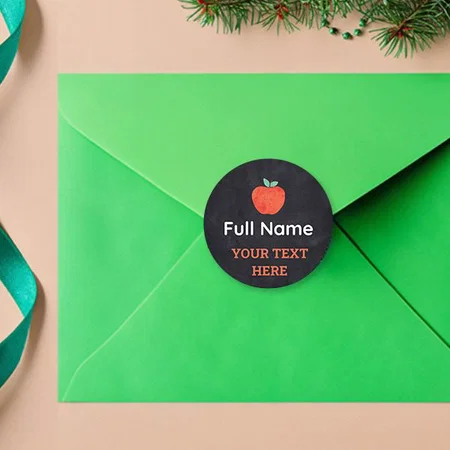 Apple Fruit Designed Customized Printed Envelope Seal Sticker