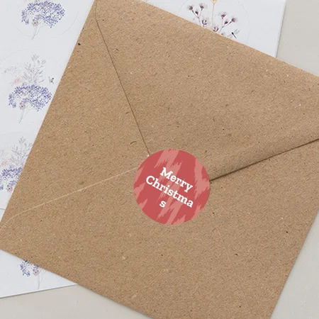Christmas Themed Customized Printed Envelope Seal Sticker