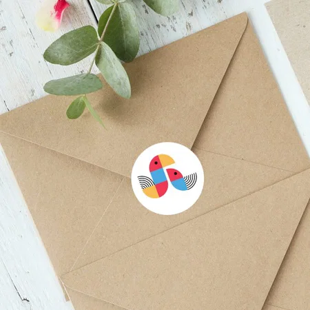 Bird Design Customized Printed Envelope Seal Sticker