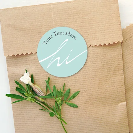 Sky Blue Customized Printed Envelope Seal Sticker