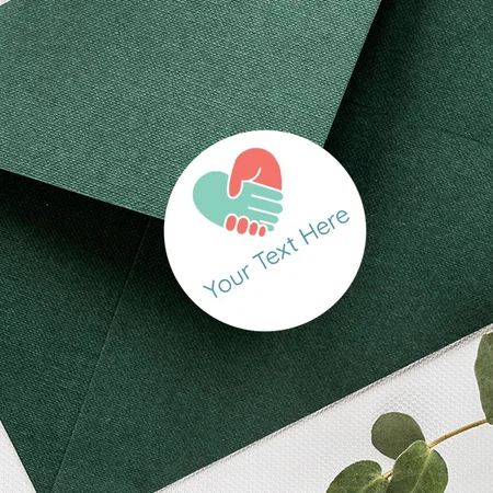 Handshake Designed Customized Printed Envelope Seal Sticker