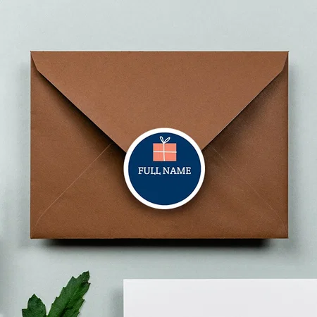 Gift Box Themed Customized Printed Envelope Seal Sticker