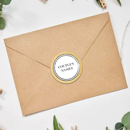 Couple's Name Customized Printed Envelope Seal Sticker
