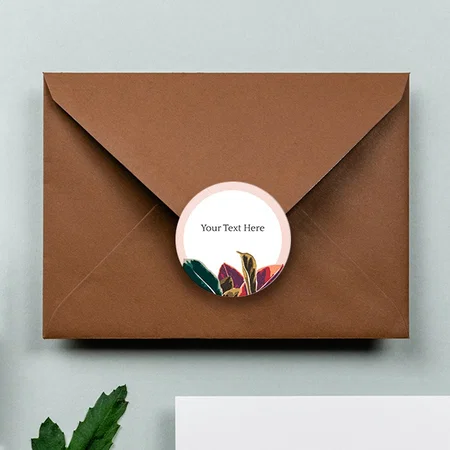 Leaf Design Customized Printed Envelope Seal Sticker