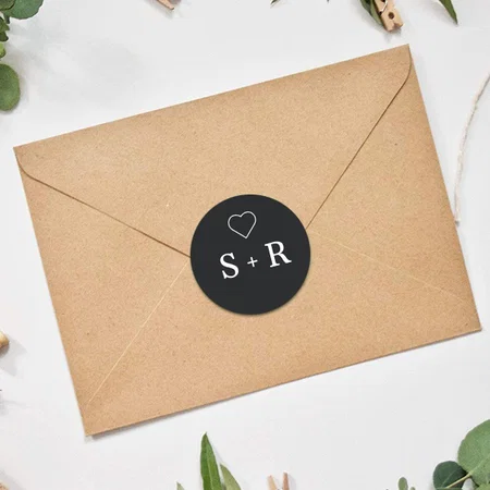 Initials Designed Customized Printed Envelope Seal Sticker