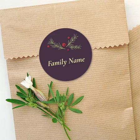 Purple Customized Printed Envelope Seal Sticker