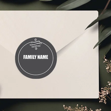 Dark Grey Customized Printed Envelope Seal Sticker
