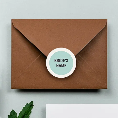 Sky Blue Customized Printed Envelope Seal Sticker