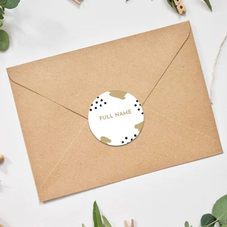 White Customized Printed Envelope Seal Sticker
