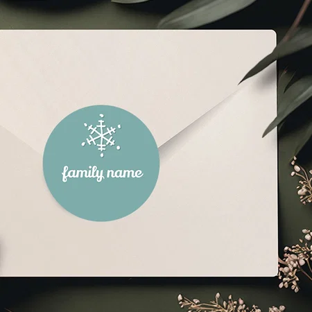 Snowflake Designed Customized Printed Envelope Seal Sticker