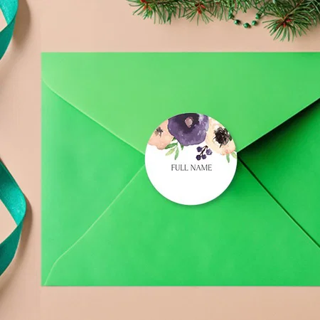 Floral Customized Printed Envelope Seal Sticker