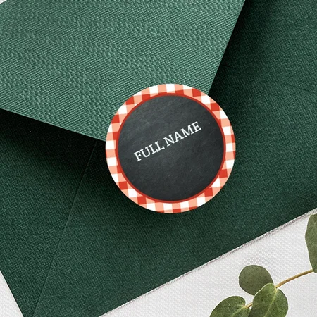 Red White Customized Printed Envelope Seal Sticker
