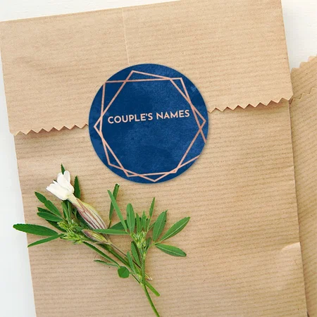 Couple's Name Customized Printed Envelope Seal Sticker