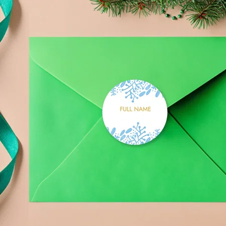 Sky Blue White Customized Printed Envelope Seal Sticker
