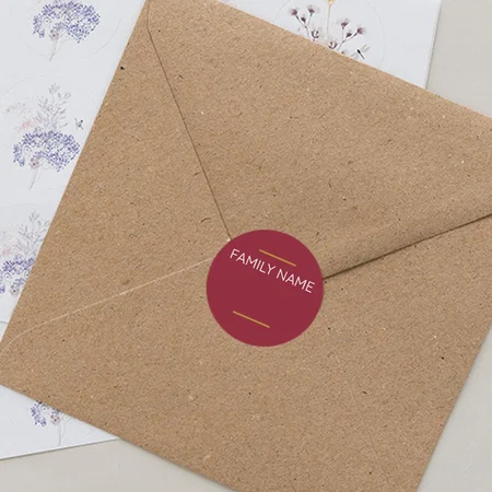 Abstract Customized Printed Envelope Seal Sticker