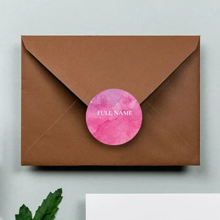 Pink Customized Printed Envelope Seal Sticker