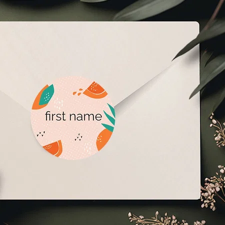 Fruits Designed Customized Printed Envelope Seal Sticker