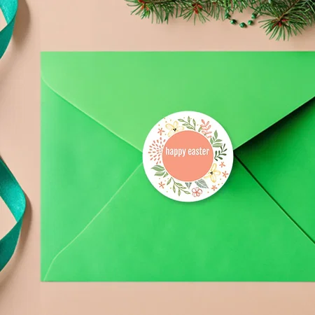 Flower Customized Printed Envelope Seal Sticker