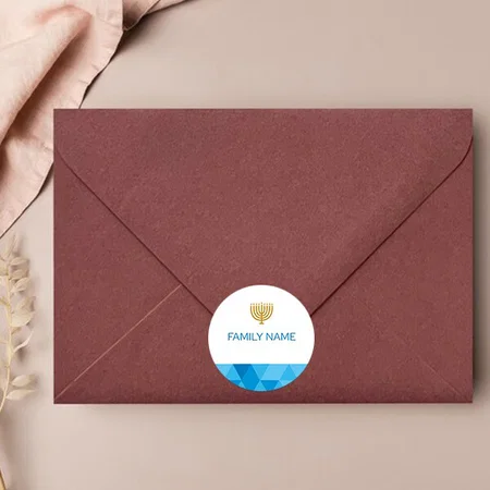 Sky Blue Customized Printed Envelope Seal Sticker