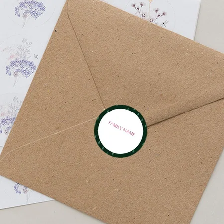 White Customized Printed Envelope Seal Sticker