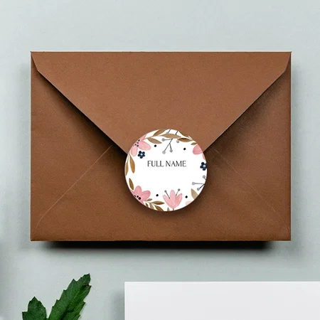 Floral Pattern Customized Printed Envelope Seal Sticker