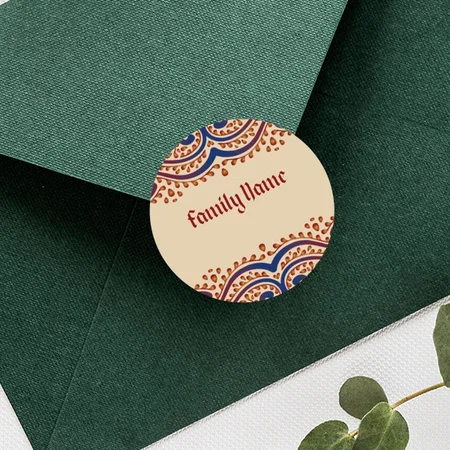 Family Name Customized Printed Envelope Seal Sticker