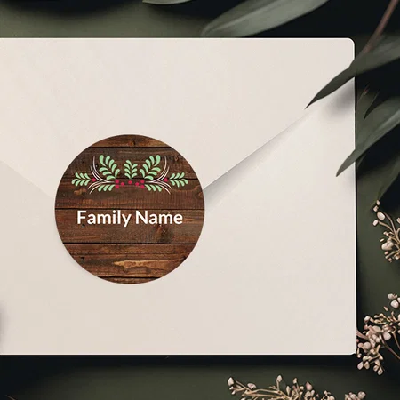 Brown Customized Printed Envelope Seal Sticker