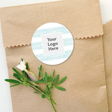 White Customized Printed Envelope Seal Sticker