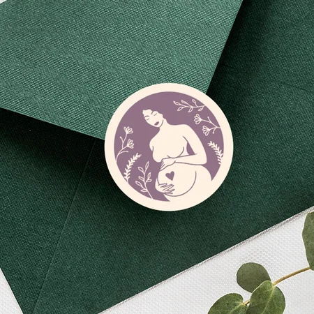 Pregnant Lady Customized Printed Envelope Seal Sticker