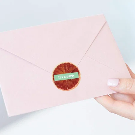 Tangerine Themed Customized Printed Envelope Seal Sticker