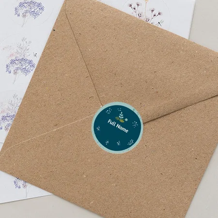 Blue Customized Printed Envelope Seal Sticker