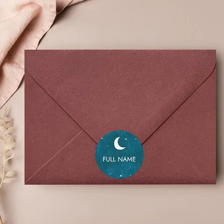 Half Moon Designed Customized Printed Envelope Seal Sticker