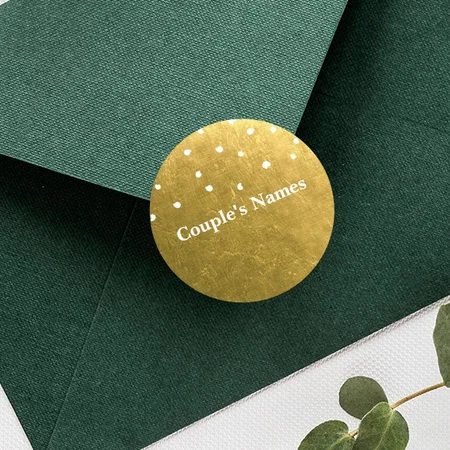Couple's Names Customized Printed Envelope Seal Sticker