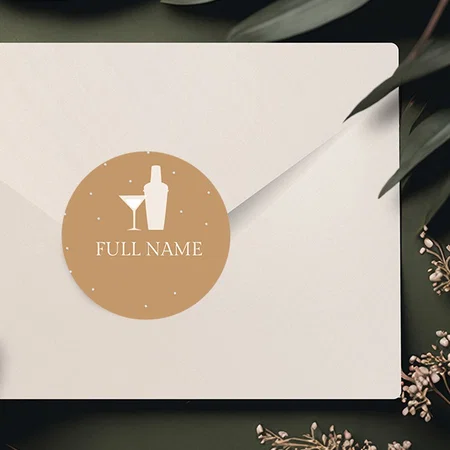 Cocktail Themed Customized Printed Envelope Seal Sticker
